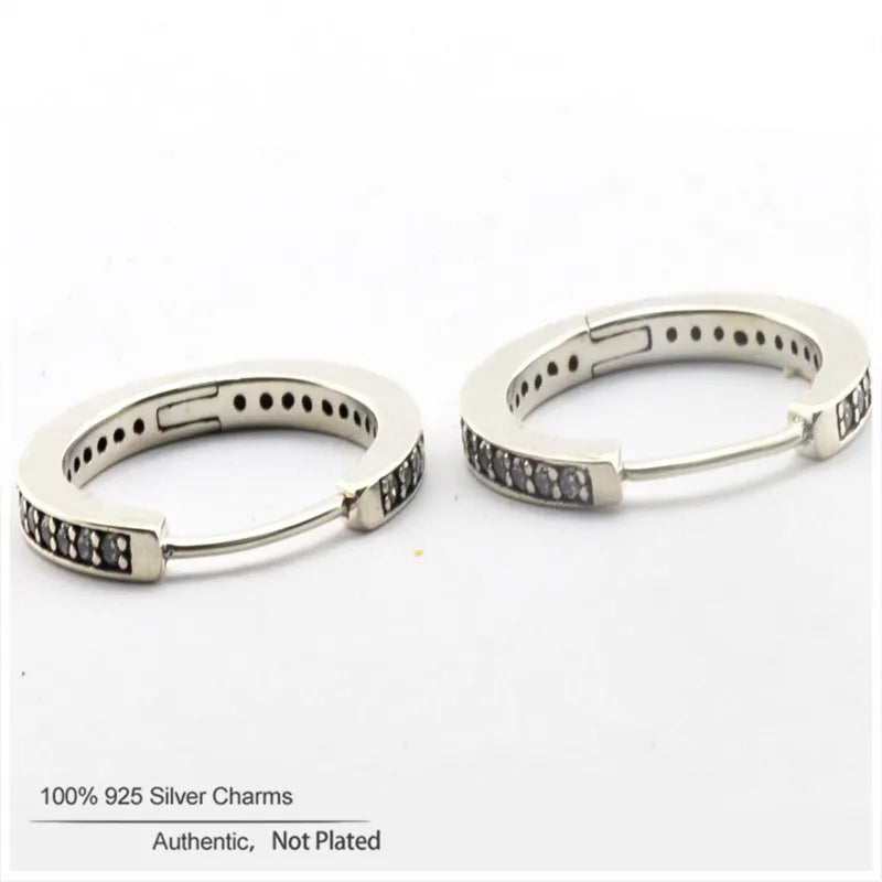 Sterling Silver Signature Hoop Earrings 925 Jewelry for Women