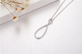 925 Silver Water Drop Pendant Necklace Cubic Zirconia Jewels
