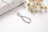 925 Silver Water Drop Pendant Necklace Cubic Zirconia Jewels