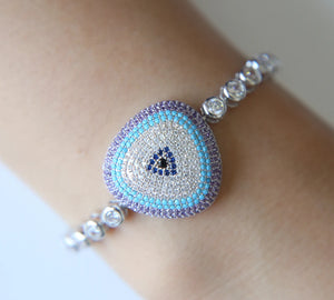 Sparkling CZ Crystals Charm Bracelet for Women - Thin String Bangle