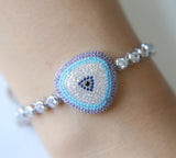 Sparkling CZ Crystals Charm Bracelet for Women - Thin String Bangle