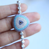 Sparkling CZ Crystals Charm Bracelet for Women - Thin String Bangle