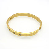 Roman Letters Crystal Cuff Bracelet Stainless Steel Jewelry Gift For Girls
