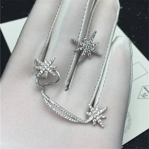 Lab Diamond Stud Earring Real 925 Sterling Silver Jewelry for Women
