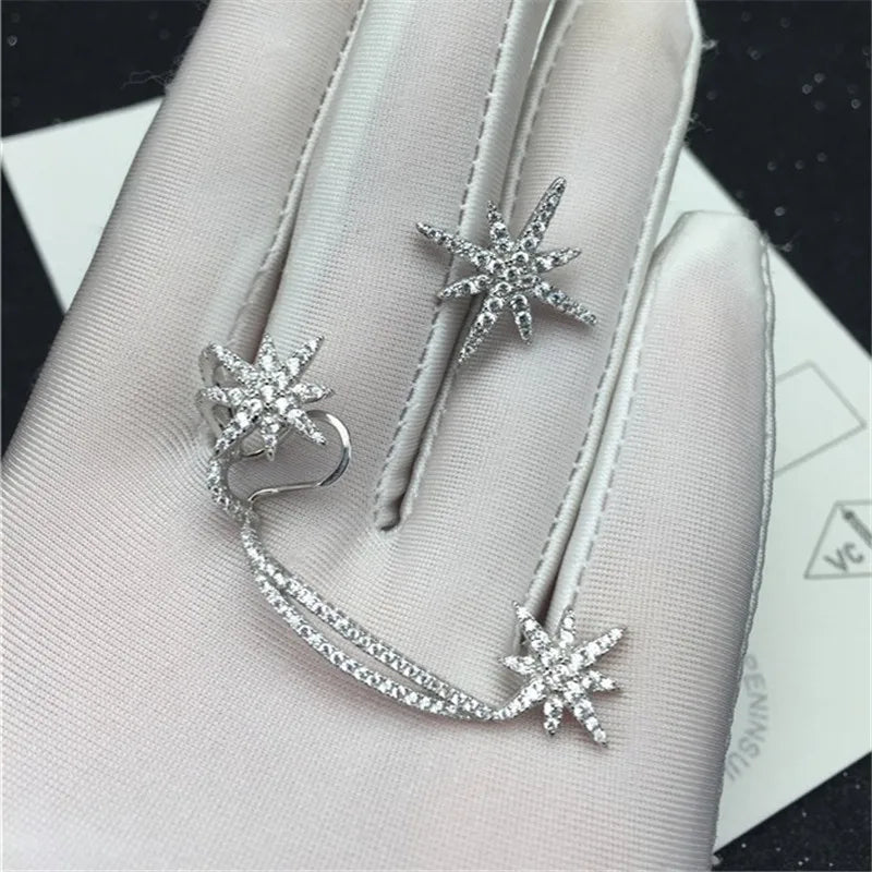 Lab Diamond Stud Earring Real 925 Sterling Silver Jewelry for Women