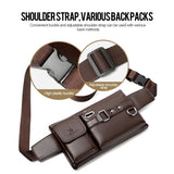 Unisex Single-Shoulder Multi-Function Men's Chest Bag Brown