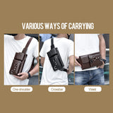 Unisex Single-Shoulder Multi-Function Men's Chest Bag Brown