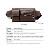 Unisex Single-Shoulder Multi-Function Men's Chest Bag Brown