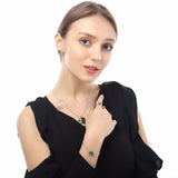 Crystal Clover 4 Leaf Heart Pendant Jewelry Set