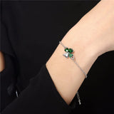 Crystal Clover 4 Leaf Heart Pendant Jewelry Set