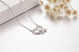 Heart Pendant 925 Sterling Silver Wedding Necklace for Women