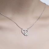 Heart Pendant 925 Sterling Silver Wedding Necklace for Women