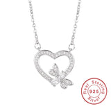Heart Pendant 925 Sterling Silver Wedding Necklace for Women