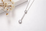 Ethnic 925 Silver Necklace Long Pendant Cubic Zircon Female Wedding Party Gift
