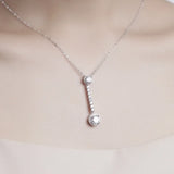 Ethnic 925 Silver Necklace Long Pendant Cubic Zircon Female Wedding Party Gift