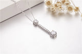 Ethnic 925 Silver Necklace Long Pendant Cubic Zircon Female Wedding Party Gift