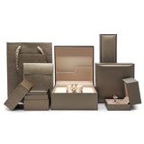 Golden PU Leather Jewelry Box with Shopping Bag & Certificate