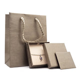 Golden PU Leather Jewelry Box with Shopping Bag & Certificate