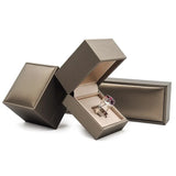 Golden PU Leather Jewelry Box with Shopping Bag & Certificate