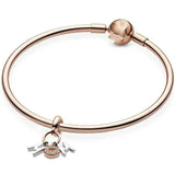 DIY Pan Bracelet Sterling Silver Rose Charm Bracelet