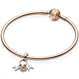 Sterling Silver Rose Bracelet for DIY Pan Bracelet