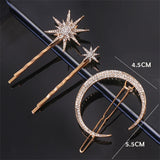 Vintage Metal Geometric Rhinestone Hairpin Crystal Hair Clip