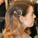 Vintage Metal Geometric Rhinestone Hairpin Crystal Hair Clip