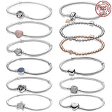 925 Silver Buckle Clasp Bracelet for DIY Charm Beads