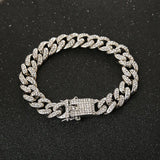 12mm Ice Out Cuban Link Women's Bracelet