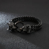 Stainless Steel Biker Wolf Bracelet Men's Bangle Jewelry