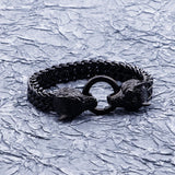 Stainless Steel Biker Wolf Bracelet Men's Bangle Jewelry