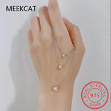 925 Silver Zircon Pendant Necklace for Women Wedding RHN745