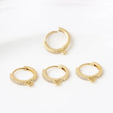 14k Plated Zircon Hoop Earring Hooks for DIY Jewelry Making