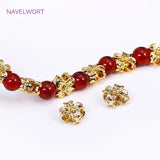 18K Plated Flower Spacer Beads 6*6mm DIY Bracelet Necklace Jewelry Findings