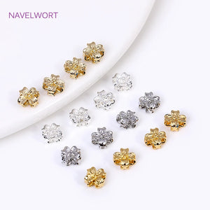 18K Plated Flower Spacer Beads 6*6mm DIY Bracelet Necklace Jewelry Findings