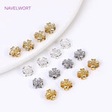 18K Plated Flower Spacer Beads 6*6mm DIY Bracelet Necklace Jewelry Findings