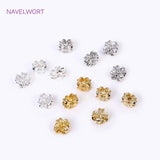 18K Plated Flower Spacer Beads 6*6mm DIY Bracelet Necklace Jewelry Findings