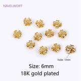 18K Plated Flower Spacer Beads 6*6mm DIY Bracelet Necklace Jewelry Findings