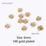 18K Plated Flower Spacer Beads 6*6mm DIY Bracelet Necklace Jewelry Findings