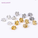 18K Plated Flower Spacer Beads 6*6mm DIY Bracelet Necklace Jewelry Findings