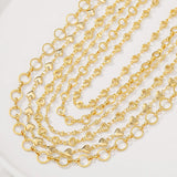 18K Plated Circle Round Cable Chain Heart Chains Jewelry Making Supplies