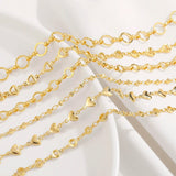 18K Plated Circle Round Cable Chain Heart Chains Jewelry Making Supplies