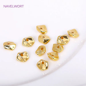 18K Plated Brass Irregular Beads For Jewelry Making