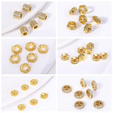 18K Plated Irregular Spacer Beads, Inlaid Zircon Round Spacer Beads
