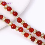 18K Plated Irregular Spacer Beads, Inlaid Zircon Round Spacer Beads