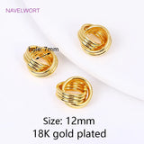 18K Plated Round Embossed Spacer Beads