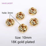18K Plated Round Embossed Spacer Beads