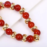 18K Plated Round Embossed Spacer Beads