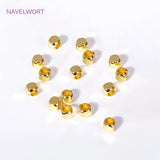 2.5mm 18K Gold Plated Cube Spacer Beads DIY Bracelet Crafts