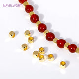 2.5mm 18K Gold Plated Cube Spacer Beads DIY Bracelet Crafts